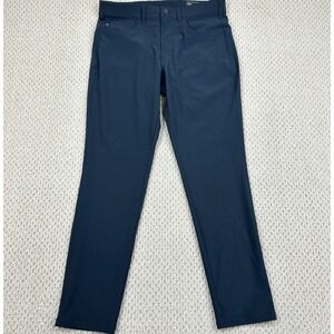 Mizzen+Main Helmsman Pants Mens 32x30 Black Chino Slim Fit Stretch Performance